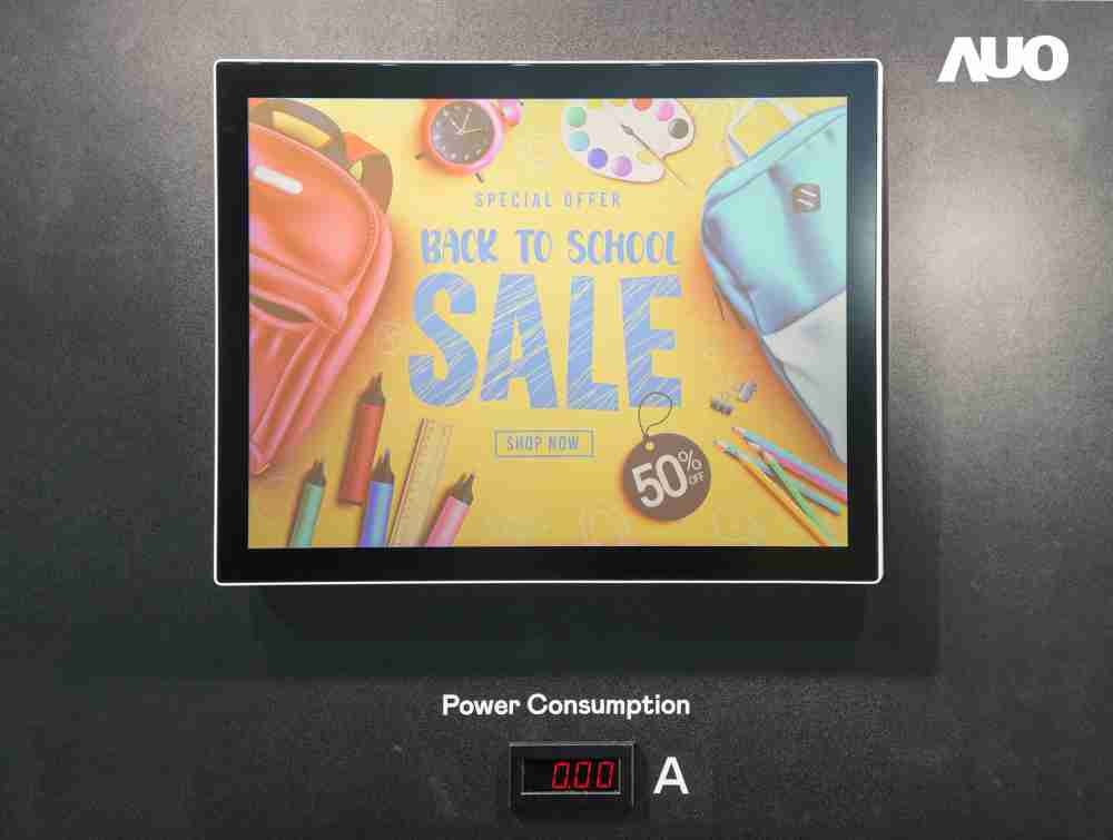 尊龙z6展示胆固醇液晶超低耗能户外全彩显示器，，，ChLC（胆固醇液晶）以双稳态技术使静态显示零功耗，，具省电、、、、高彩度、、环保的特性，，还整合软硬件系统解决方案，，，可透过单一云端平台管理